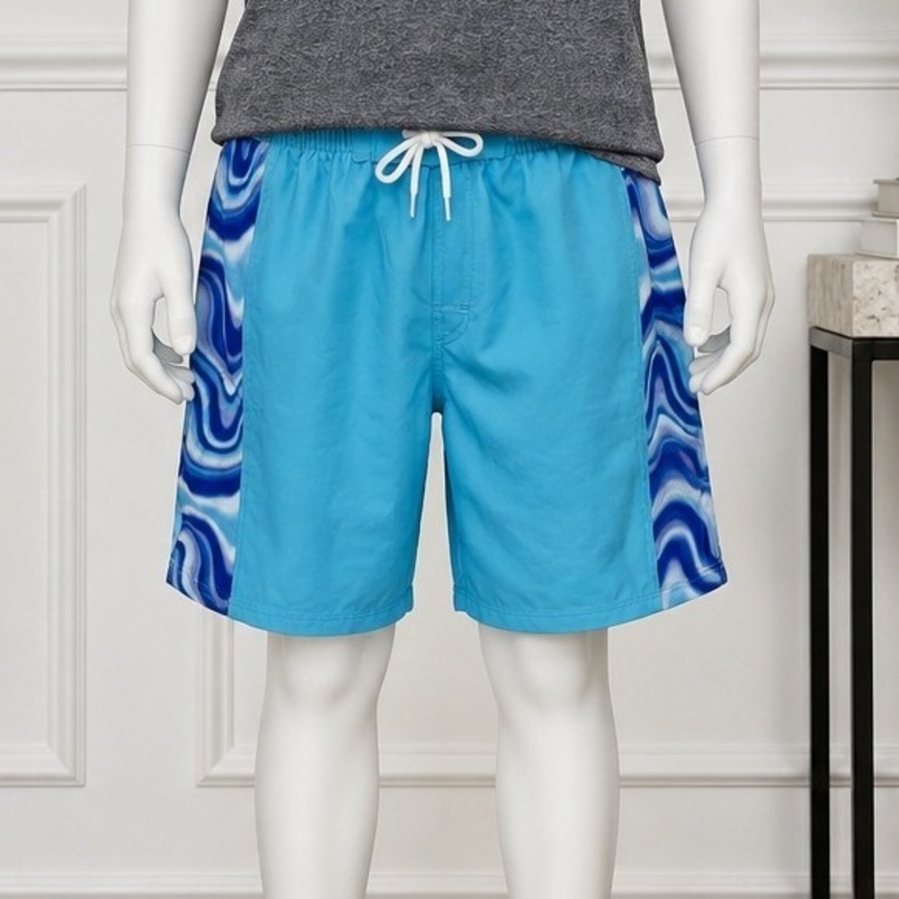 Ocean Gear Boys Swim Shorts Turquoise Swirl UPF 50 Plus XXL 18